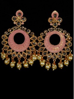 Reverse Ad Earrings With Meenakari Work